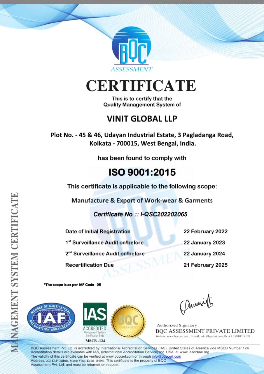 Vinit Global LLP - ISO Certificate